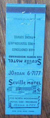 Seville Motel - Matchbook (newer photo)